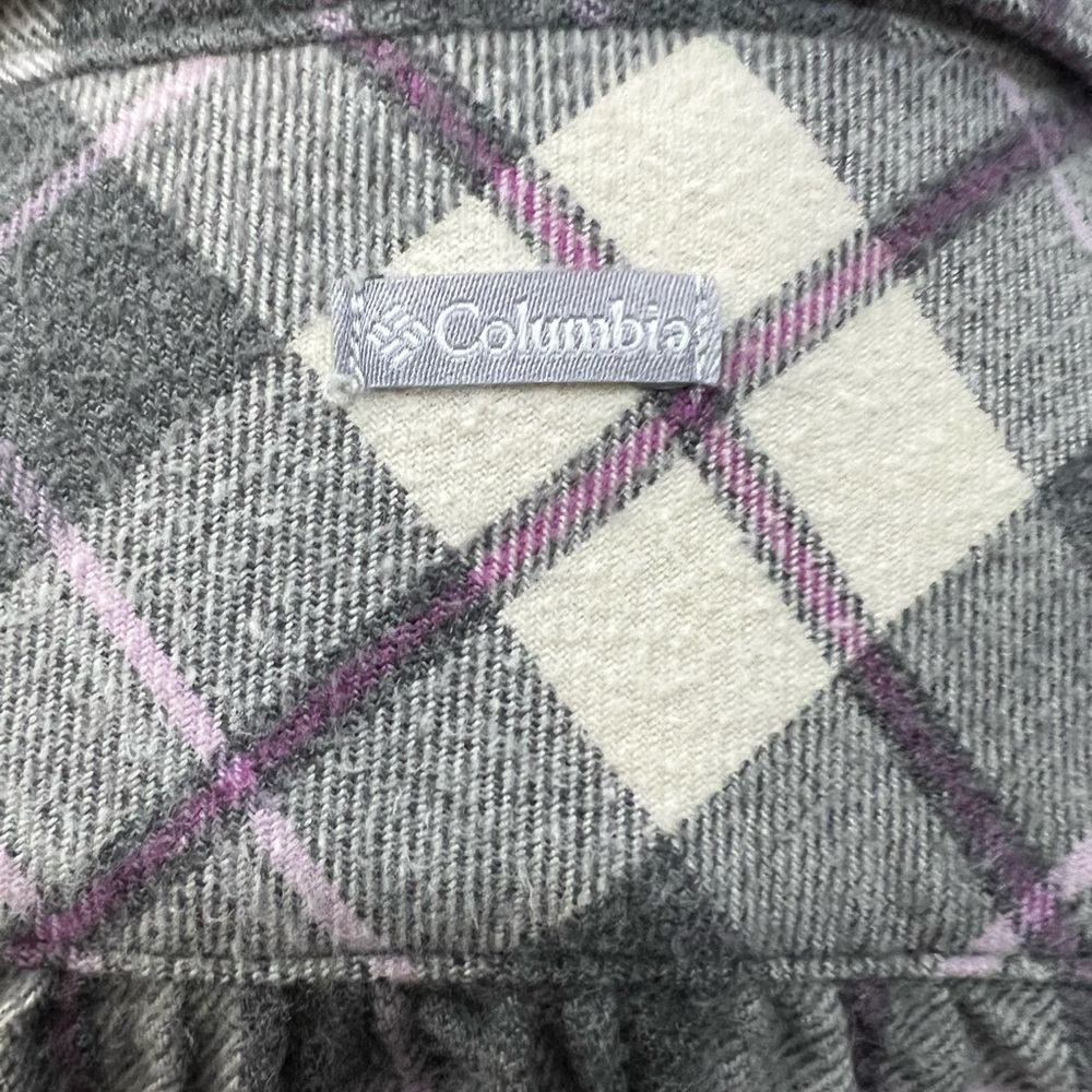 Columbia Gray, Cream & Purple Plaid Button-Up Size S Like new - Picture 5 of 9